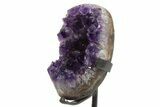 Brilliant Amethyst Geode With Metal Stand - Uruguay #342493-3